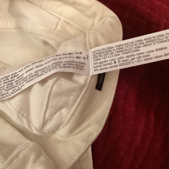 NWOT Massimo Dutti Cotton Blend Corduroy Pants Cream, fit like 8-10 - Picture 5 of 12